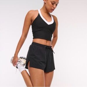 NWT Abercrombie & Fitch YPB High Rise SprintTEK Shorts Black Medium